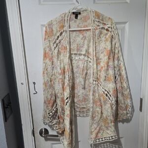 Floral Lace Kimono Cardigan